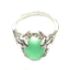 Gemstone Ring 044-12 -- Oval Faux Gemstone in Turquoise Color with Polished Silver Finish (SKU: GemstoneRing044-12)
