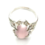 Gemstone Ring 045-10 -- Oval Faux Gemstone in Light Magenta with Polished Silver Finish
