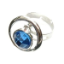 Crystal Ring 002 -- Blue Swarovski Crystals with Polished Silver Finish