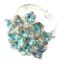 Crystal Ring 006 -- Swarovski Crystals in Aqua with Polished Silver Finish (SKU: CrystalRing006)