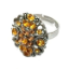 Crystal Ring 008 -- Amber Swarovski Crystals with Oxidized Silver Finish
