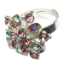 Crystal Ring 010 -- Swarovski Crystals in Purple with Polished Silver Finish (SKU: CrystalRing010)