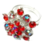 Crystal Ring 011 -- Swarovski Crystals in Red with Polished Silver Finish (SKU: CrystalRing011)