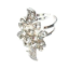 Sterling Silver Crystal Ring 023 -- Cubic Zirconia with Polished Silver Finish