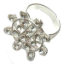 Sterling Silver Crystal Ring 024 -- Cubic Zirconia with Polished Silver Finish