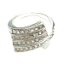 Sterling Silver Crystal Ring 028 -- Cubic Zirconia with Polished Silver Finish