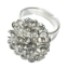 Sterling Silver Crystal Ring 029 -- Cubic Zirconia with Polished Silver Finish