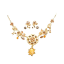 Crystal Necklace Earrings Set Antique 001 -- Amber Swarovski Crystals with Polished Gold Finish (SKU: CrystalNecklaceEarringsSetAntique001)