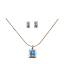 Crystal Necklace Earrings Set Antique 011 -- Clear Cubic Zirconia Blue Swarovski Crystals with Brownish Antique Bronze Finish (SKU: CrystalNecklaceEarringsSetAntique011)
