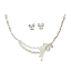 Crystal Necklace Earrings Set Silver 005 --  Cubic Zirconia with Polished Silver Finish